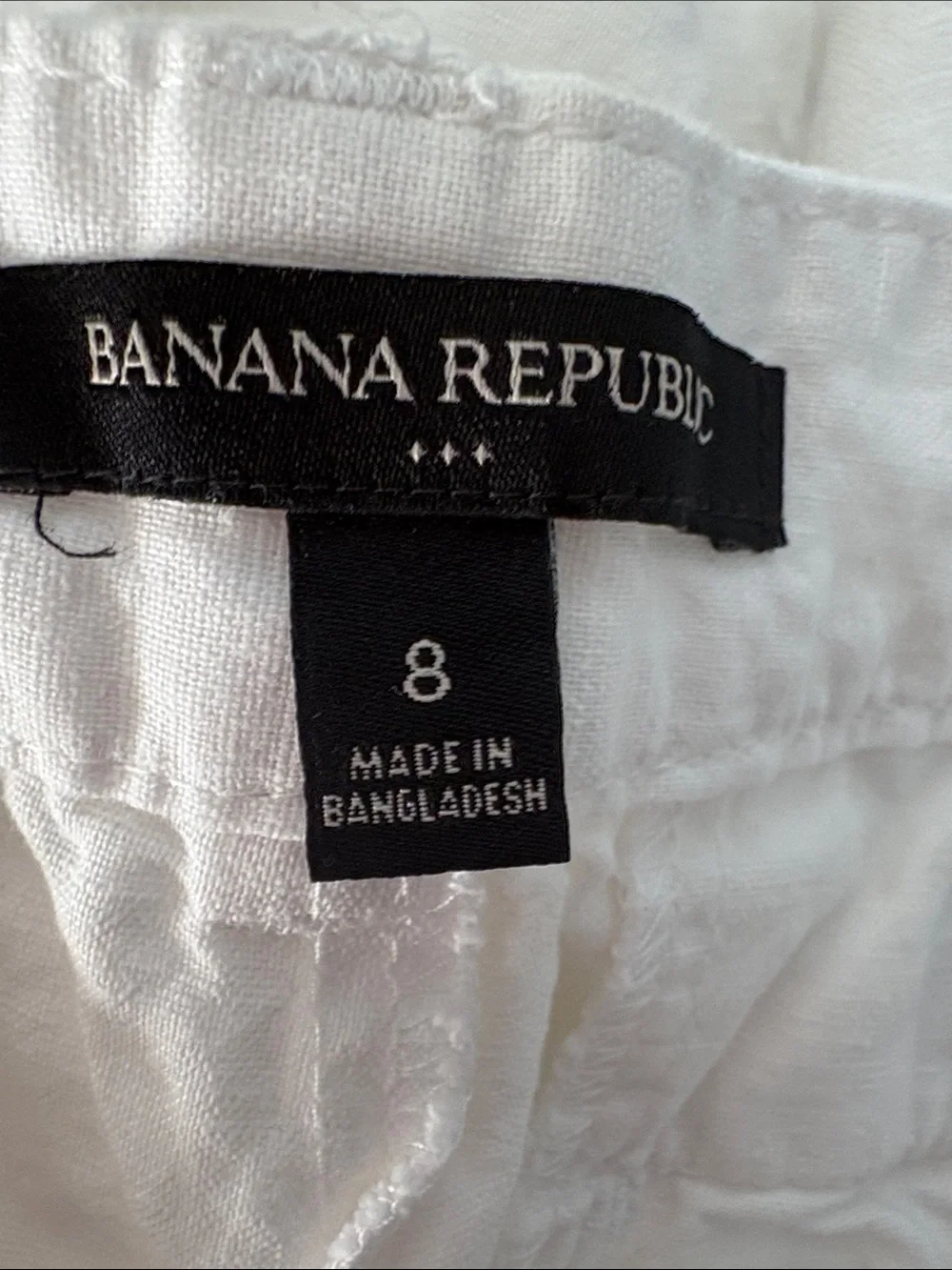 BANANA REPUBLIC Linen Blend Cuffed Ankle Pants in White Size 8 -- SUMMERTIME!!!